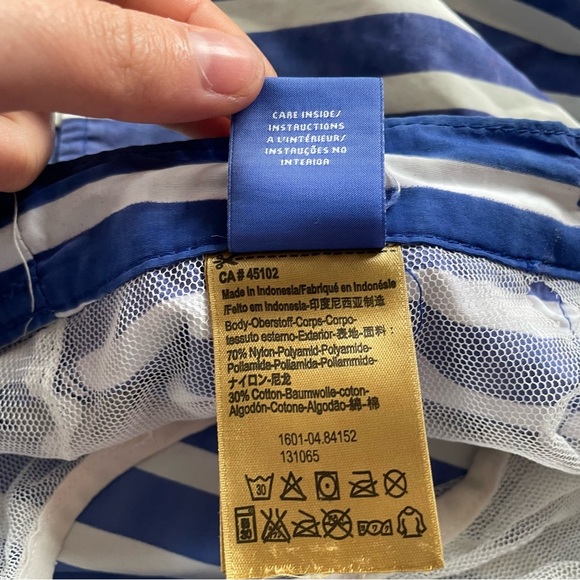 Scotch & Soda Mens Blue and White Striped Swim Shorts Trunks Drawstring M - Picture 8 of 15